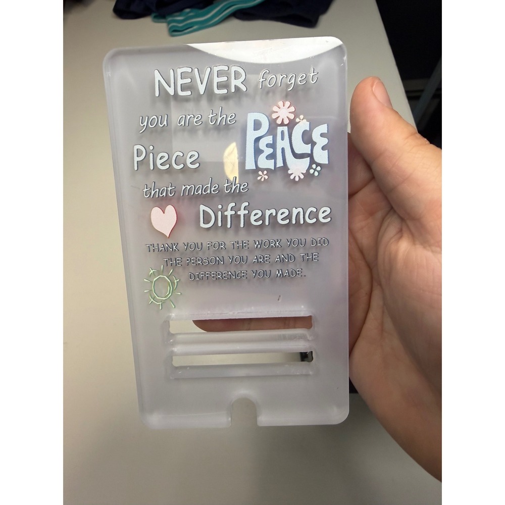 NIUBUY Acrylic Cell Phone Stand Inspirational Thank You Gift Desk Accessory